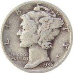 Silver Mercury Dime for Hoodoo